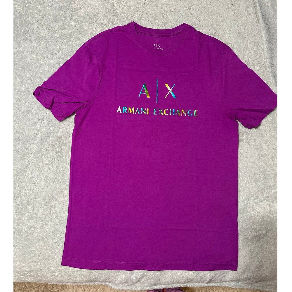 Armani Exchange Purple Pride T-shirt Men's Small - Picture 2 of 5